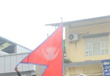 २०२५ को जेनजी आन्दोलनका क्रममा नेपालको झण्डासहित सहभागीहरू