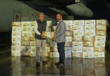 भोटेकोशी बाढी प्रभावित नेपालका लागि भारतले पठाएको राहत सामग्री