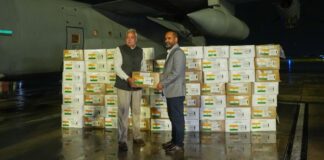 भोटेकोशी बाढी प्रभावित नेपालका लागि भारतले पठाएको राहत सामग्री