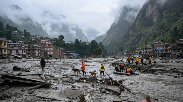 नेपालको बाढी प्रभावित क्षेत्रमा उद्धार टोली