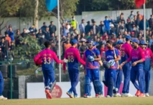 नेपाल र यूएईबीचको क्रिकेट खेलको फाइल तस्बिर