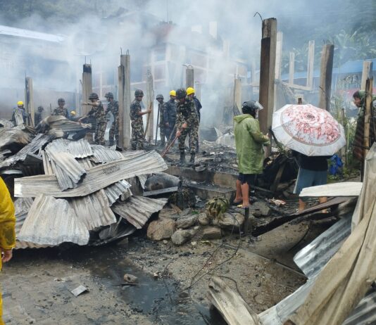 ताप्लेजुङको दोभान बजारमा आगलागी