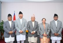 राष्ट्रिय दलित आयोगले राष्ट्रपति पौडेलसमक्ष वार्षिक प्रतिवेदन पेस गर्यो राष्ट्रिय दलित आयोगका पदाधिकारीहरूको प्रतिनिधि तस्बिर