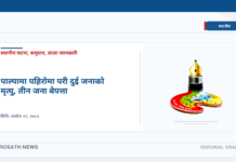 पाल्पामा पहिरोमा परी दुई जनाको मृत्यु, तीन जना बेपत्ता